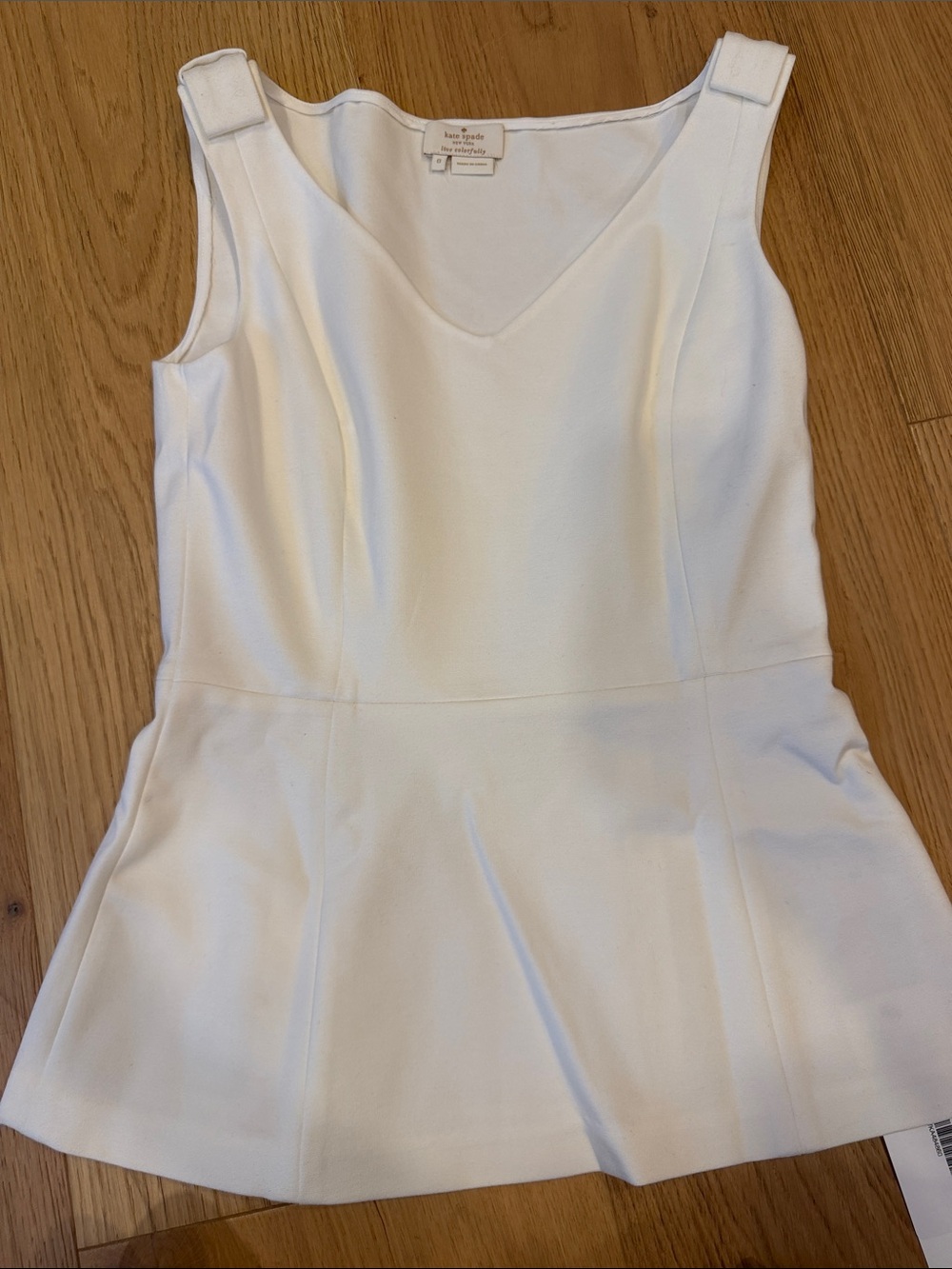 kate spade White Sleeveless Peplum Dress